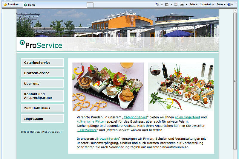 Homepage der Hollerhaus Proservice GmbH