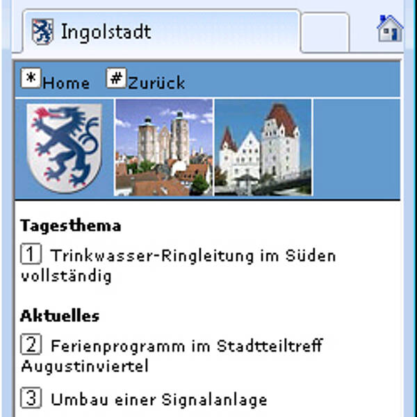 Webseite mit einer Aktuellen Meldung aus dem Webauftritt ingolstadt.mobi, Browser-Darstellung