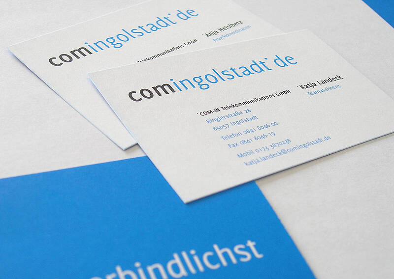 Geschäftsausstattung der COM-IN Telekommunikations GmbH