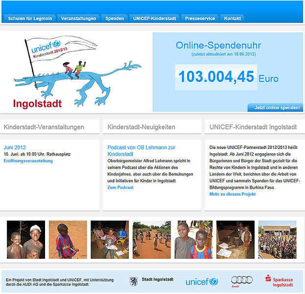 Screenshot UNICEF-Kinderstadt 2012/2012